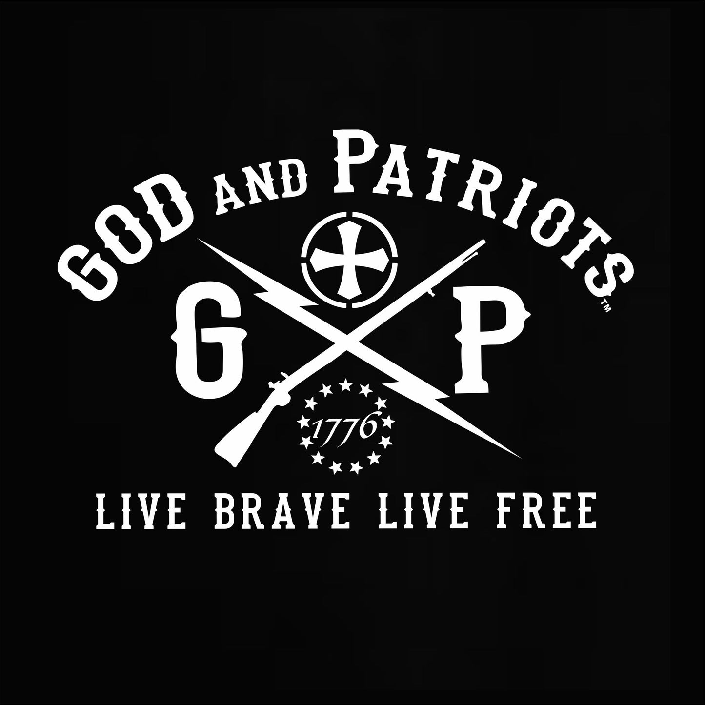 1776 Land of The Free Home Of The Brave Men's Patriotic T-Shirt (black)