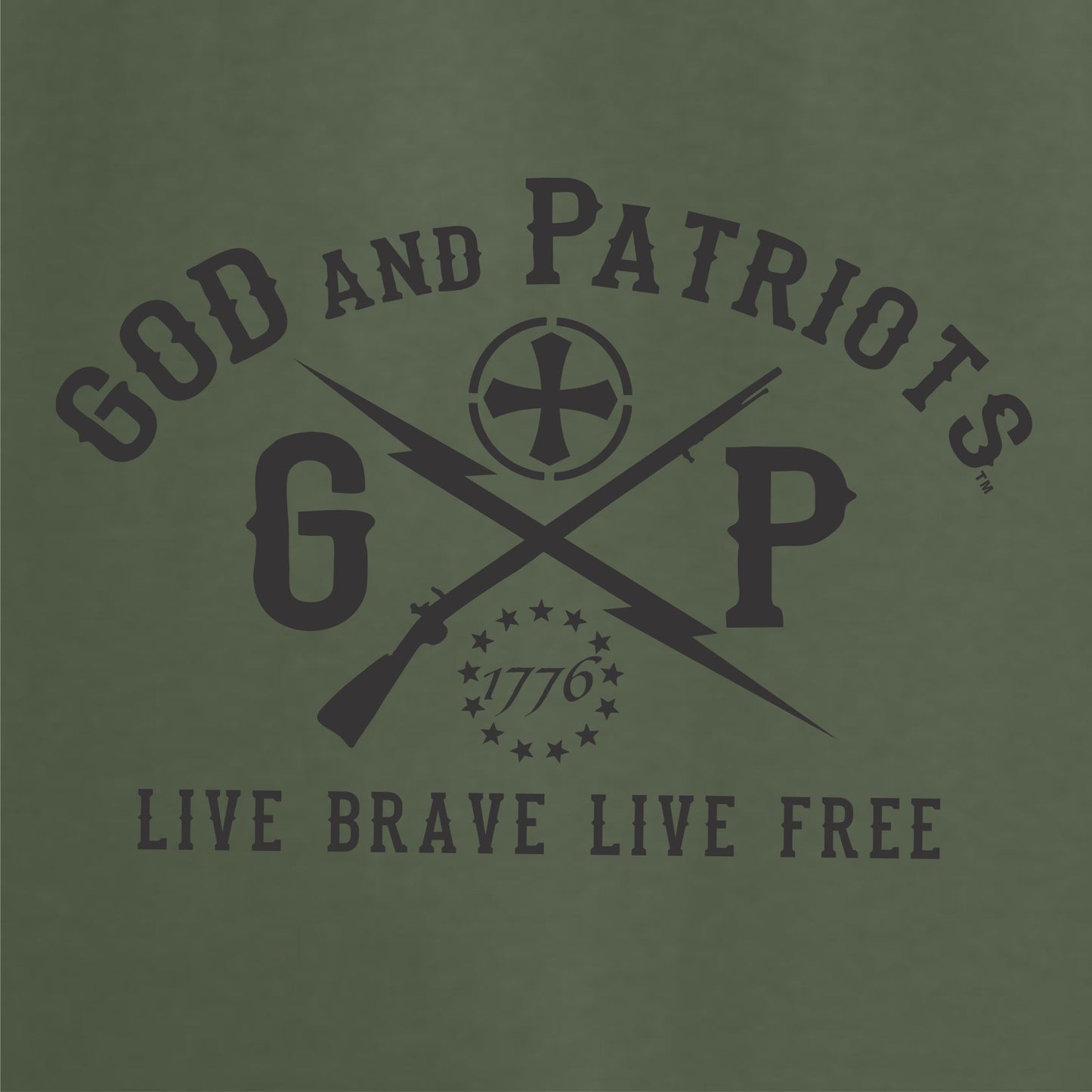 America Born By The Blood God And Patriots Men's Patriotic T-Shirt (military green)