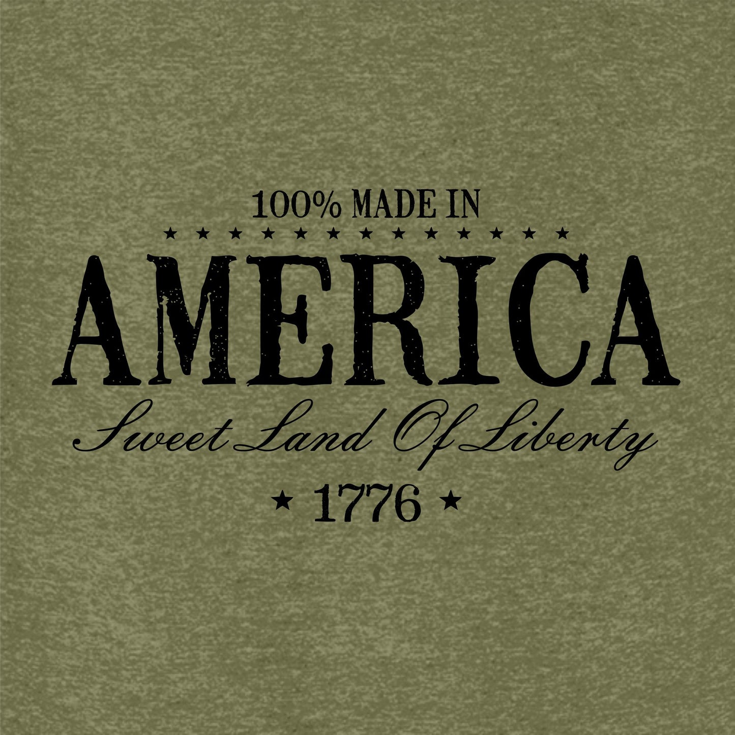 America Sweet Land Of Liberty 1776 Women's Patriotic T-Shirt (green heather)