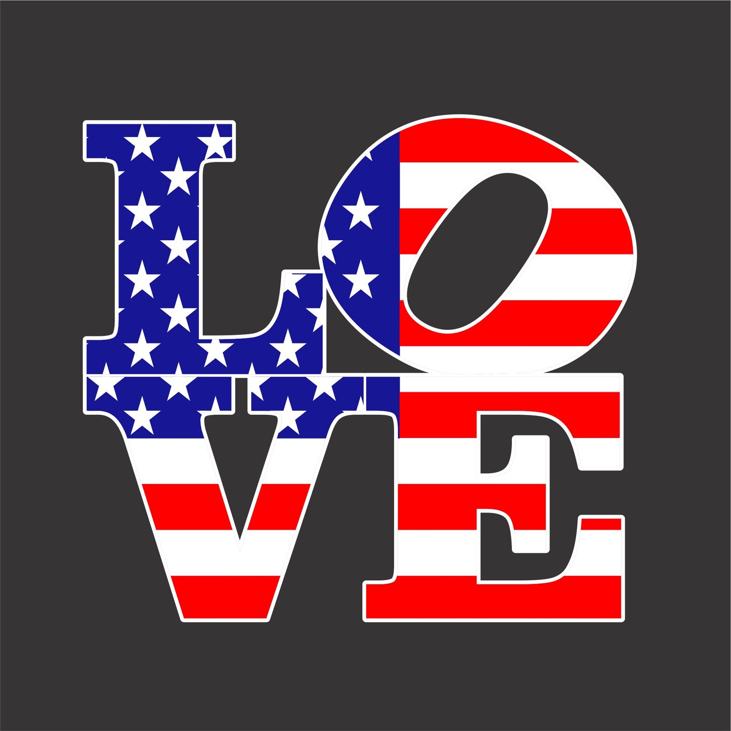 American Flag Love Women's Patriotic T-Shirt (black)