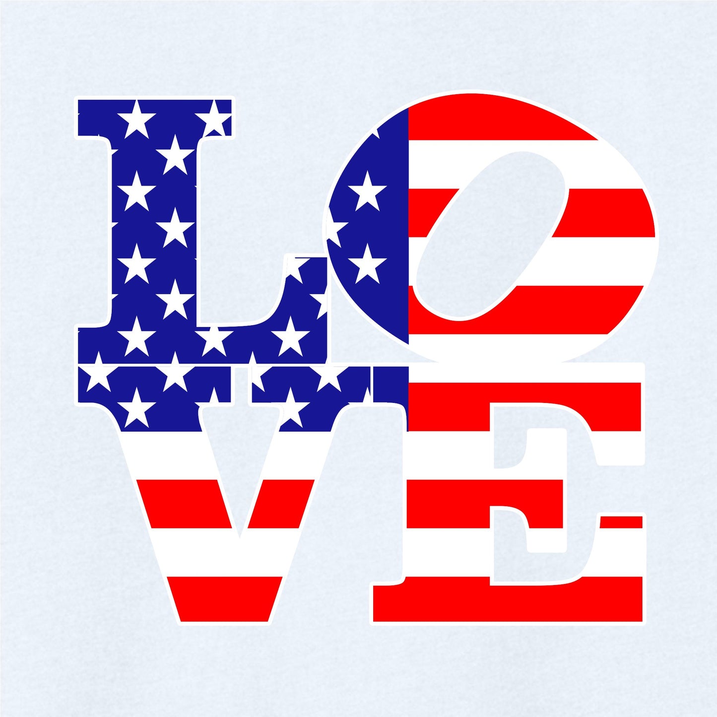 American Flag Love Women's Patriotic T-Shirt (white)