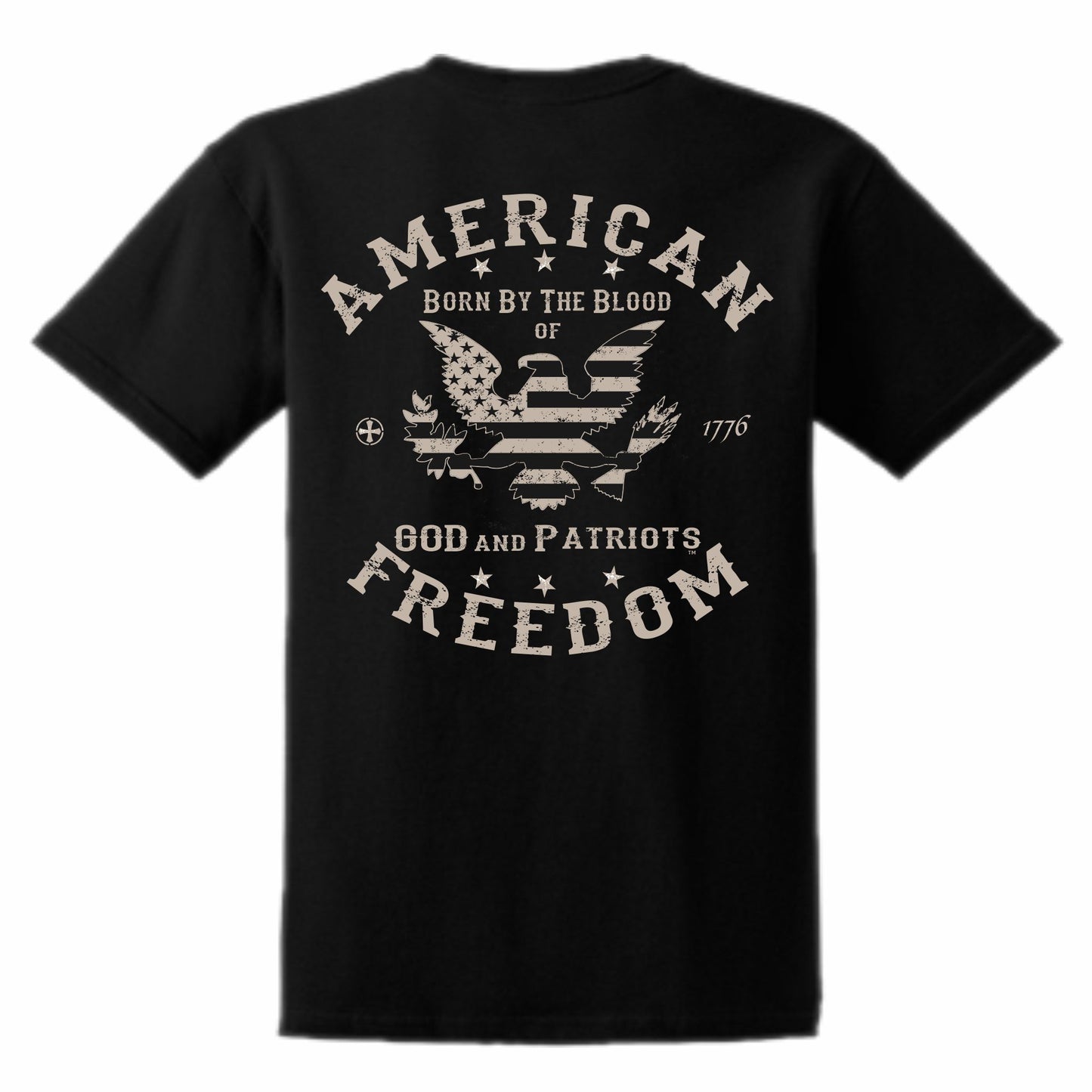 American Freedom Stars And Stripes Eagle Patriotic T-Shirt (black)