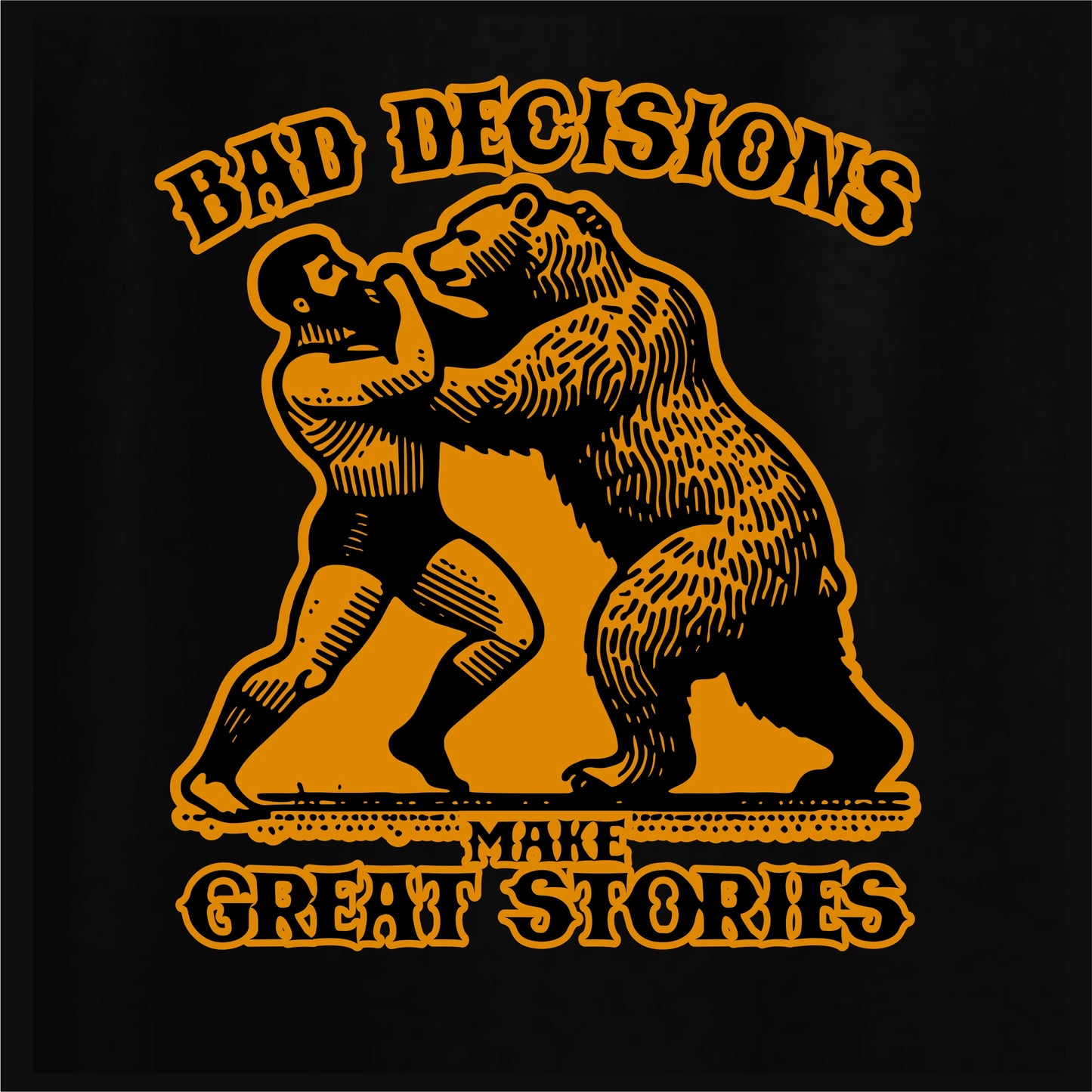Bad Decisions Make Great Stories Men's Patriotic T-Shirt (black)