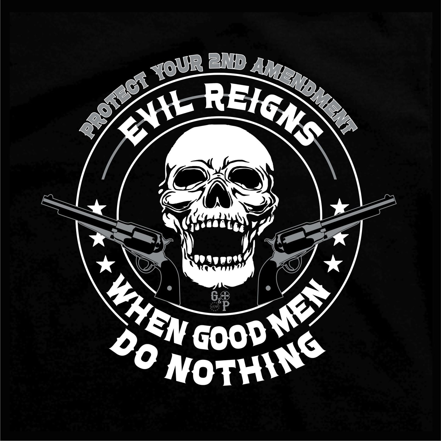 Evil Reigns When Good Men Do Nothing Men's Patriotic T-Shirt (black)