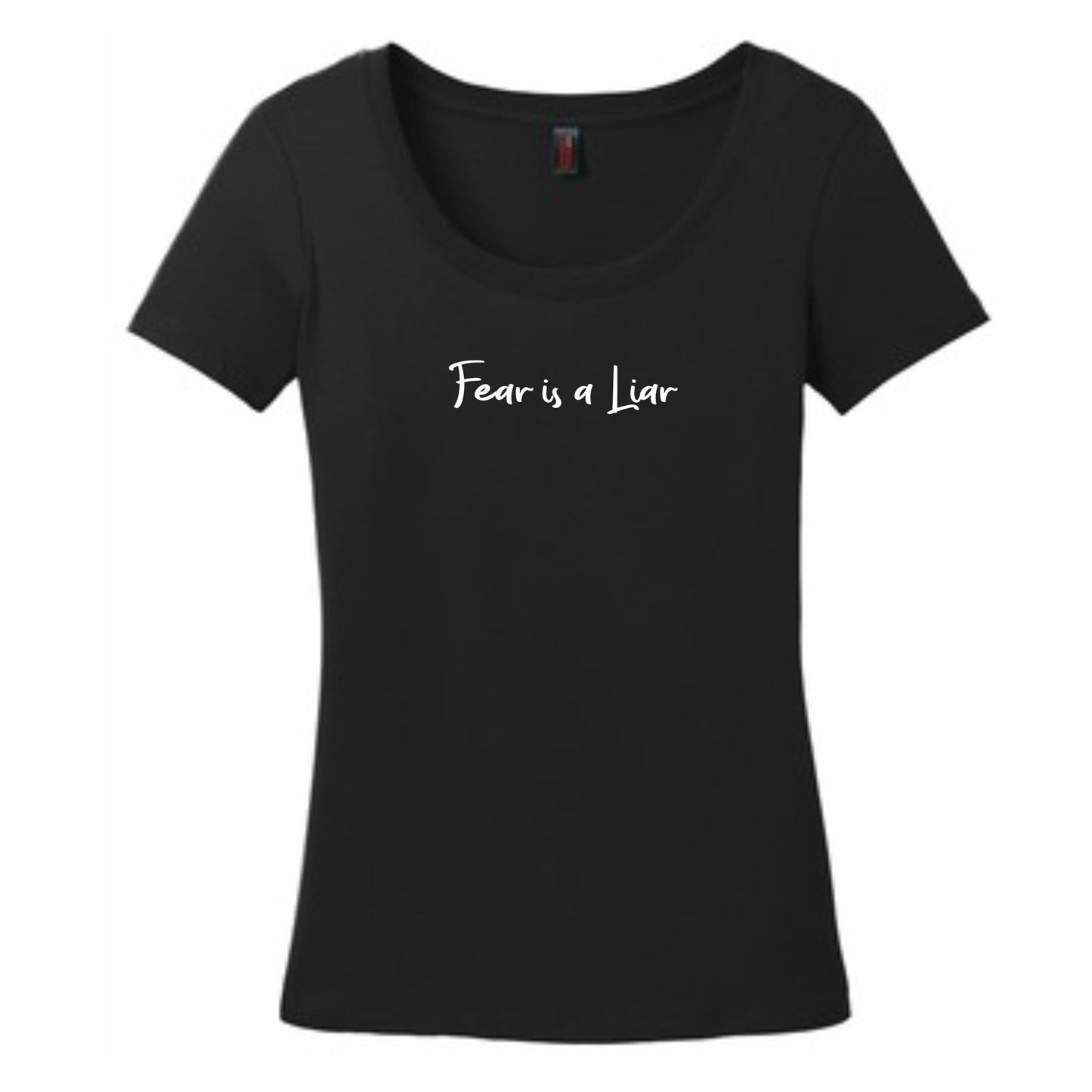 Fear Is A Liar Women's Christian Scoop Neck T-Shirt (black)