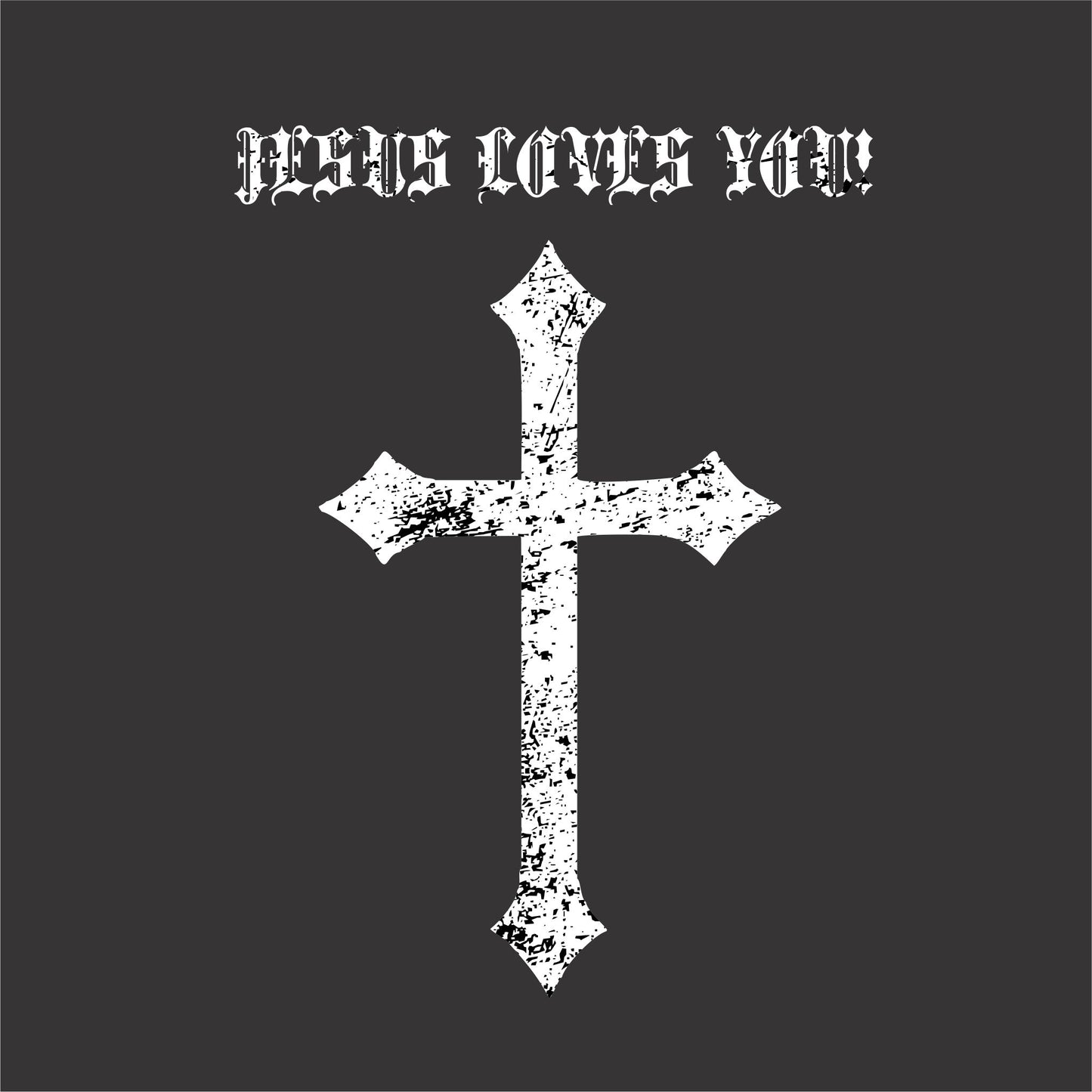 Jesus Loves You With Cross Men's Christian T-Shirt (black)