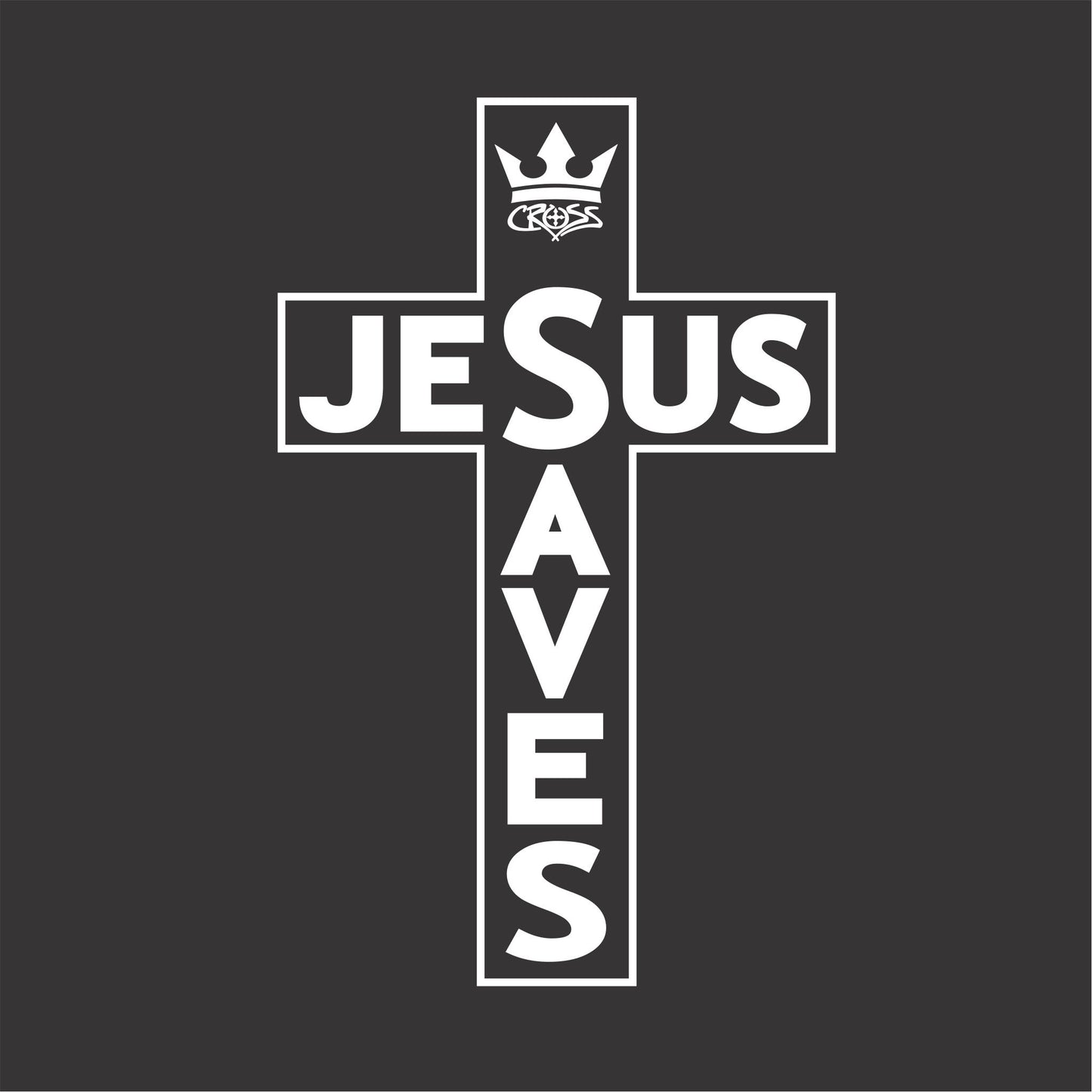 Jesus Saves Cross Men's Christian T-Shirt (black)