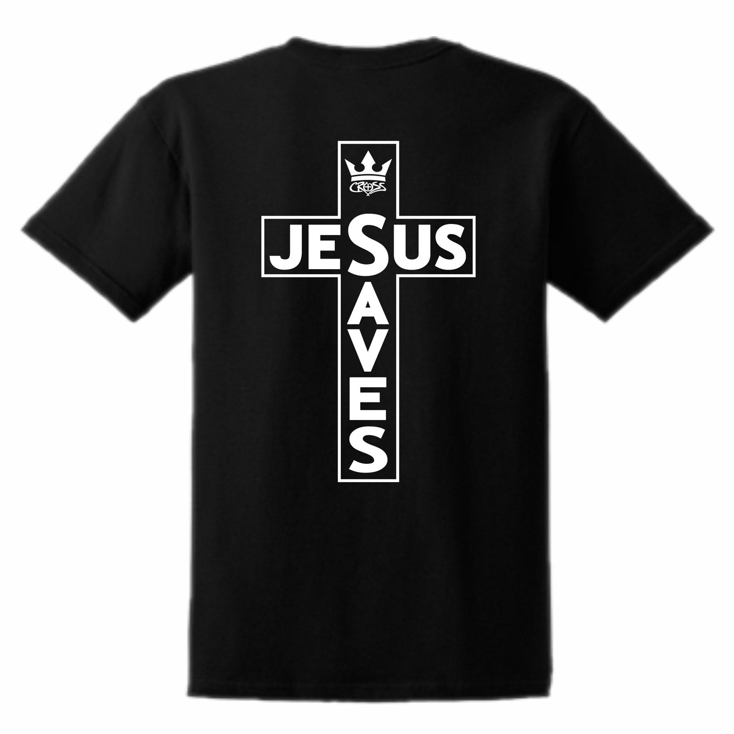 Jesus Saves Cross Men's Christian T-Shirt (black)