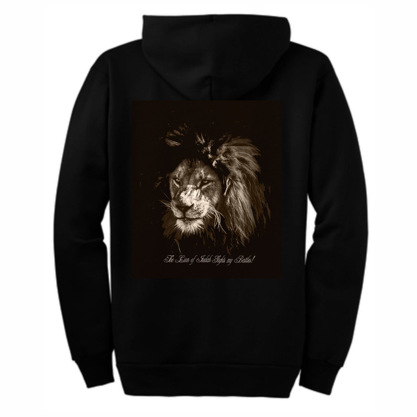 The Lion Of Judah Fights My Battles Christian Zip-Up Hoodie