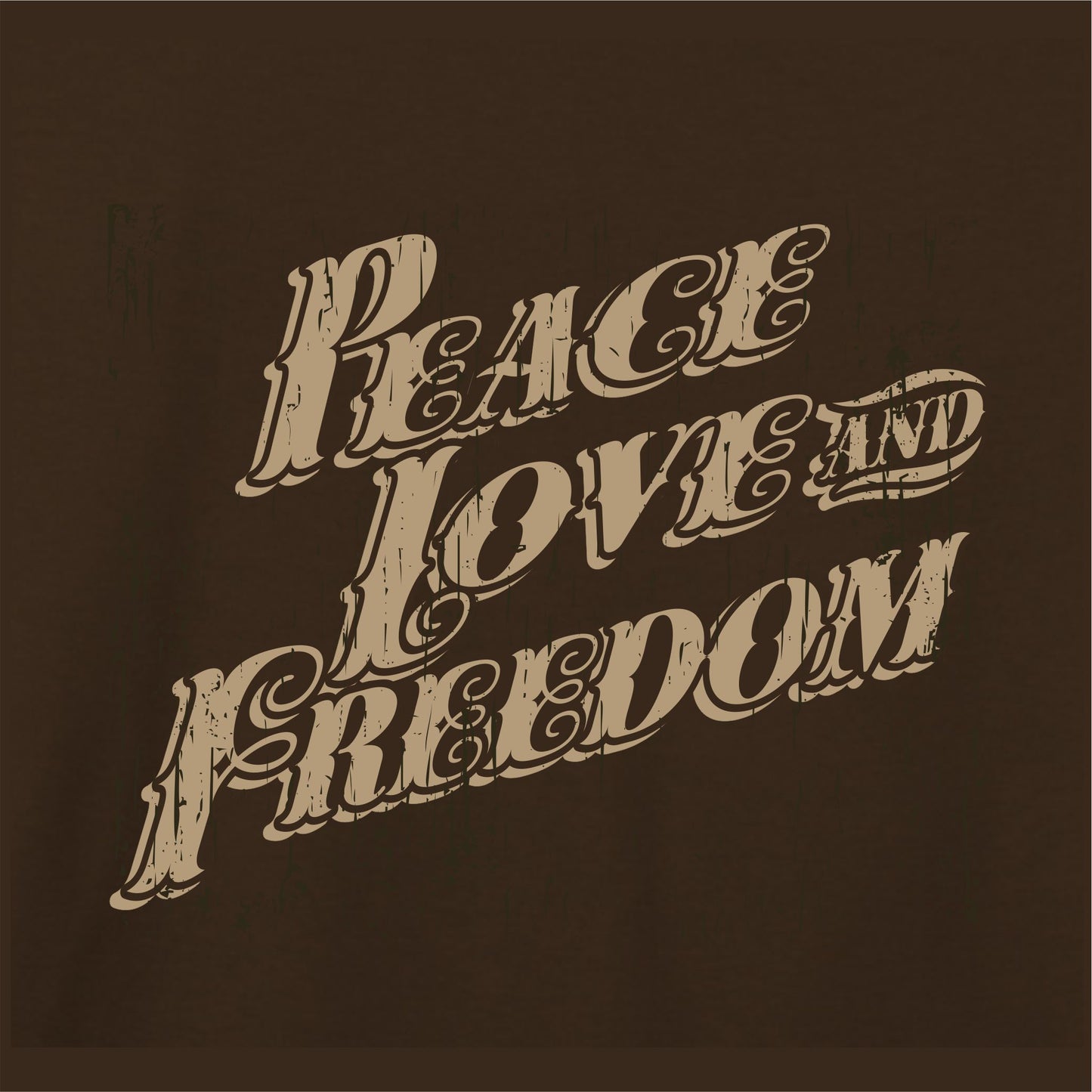 Peace Love And Freedom Women's Patriotic T-Shirt (espresso)