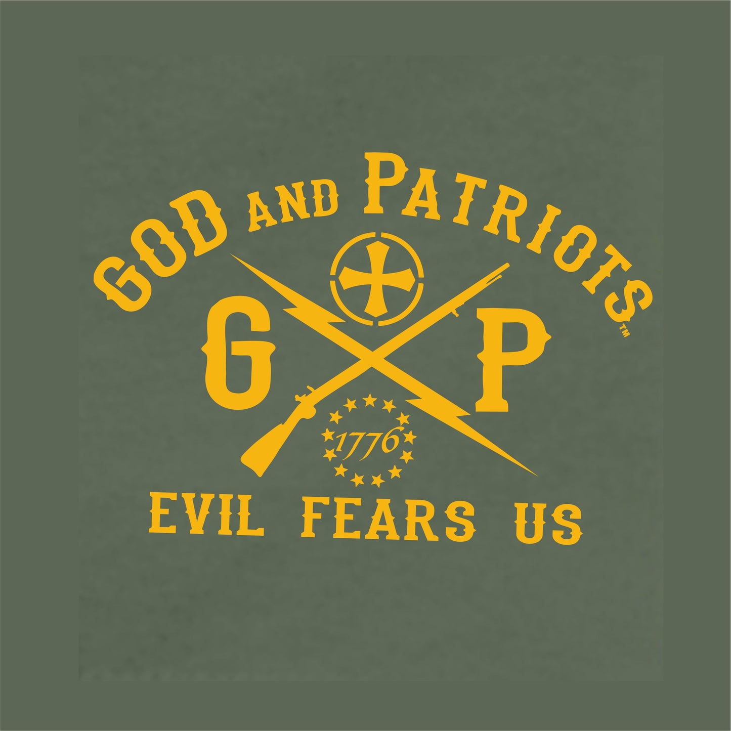Peace Through Strength FA FO Men's Patriotic T-Shirt (military green)
