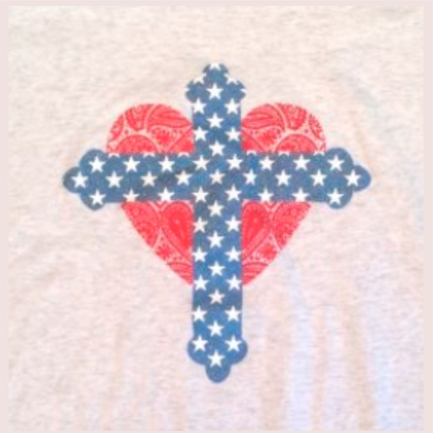 Star Cross Lace Heart Women's Scoop Neck T-Shirt (heather white)