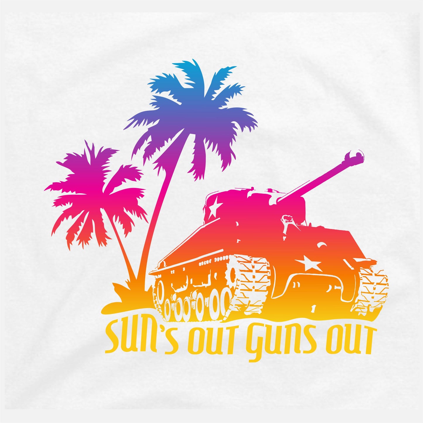 Sun's out Guns Out Men's Patriotic T-Shirt (white)