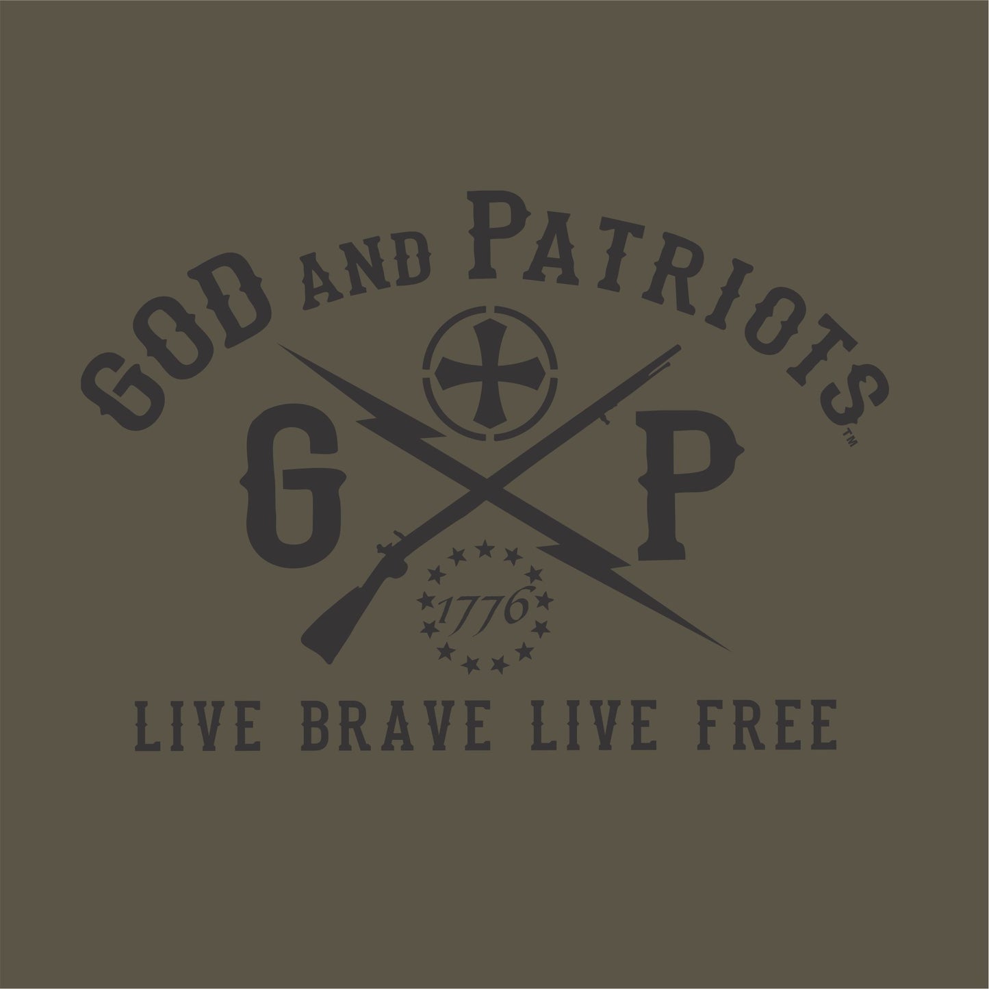 United We Stand Men's Patriotic T-Shirt (prairie dust)