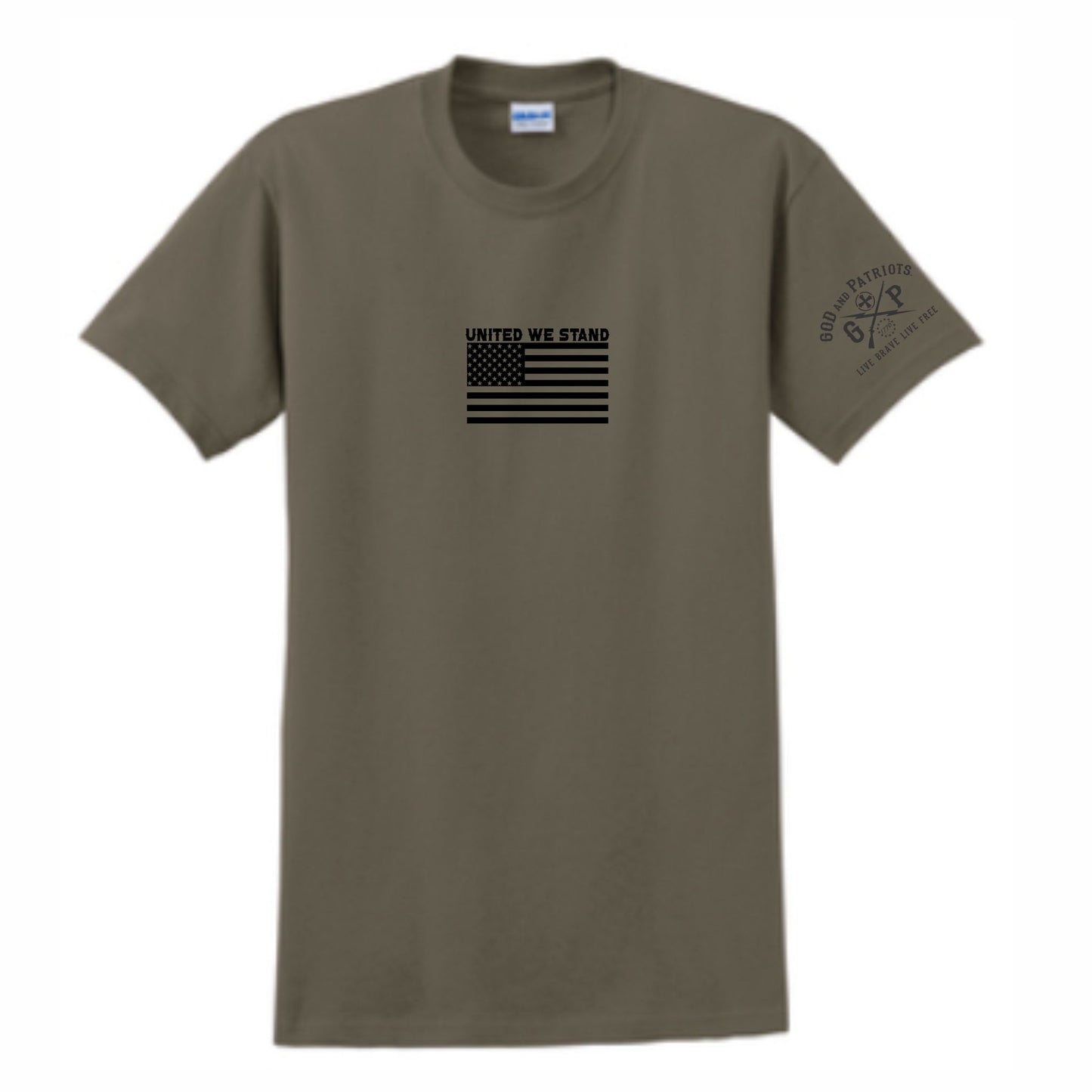 United We Stand Men's Patriotic T-Shirt (prairie dust)