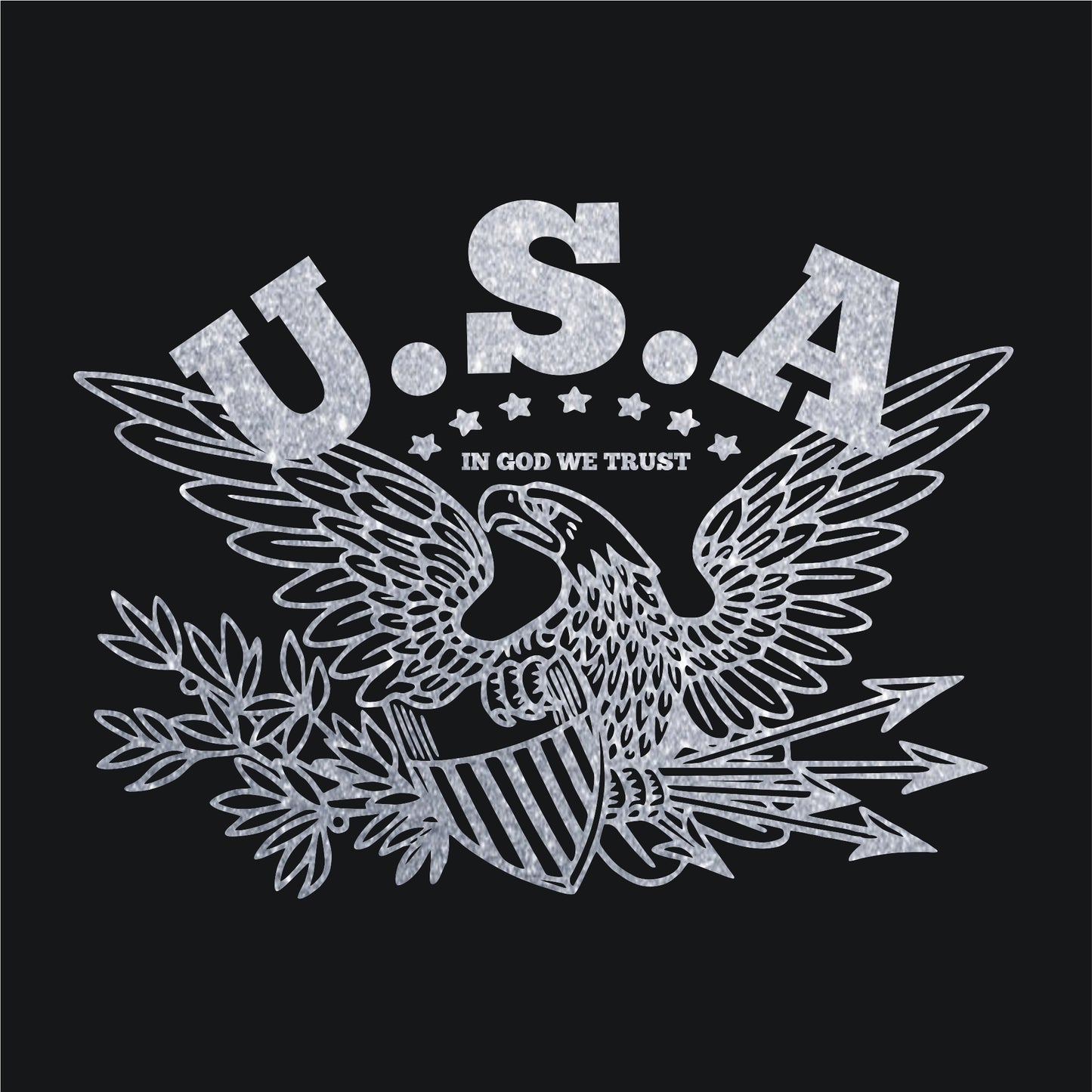 USA Eagle Seal In God We Trust V-Neck Patriotic T-Shirt (black)