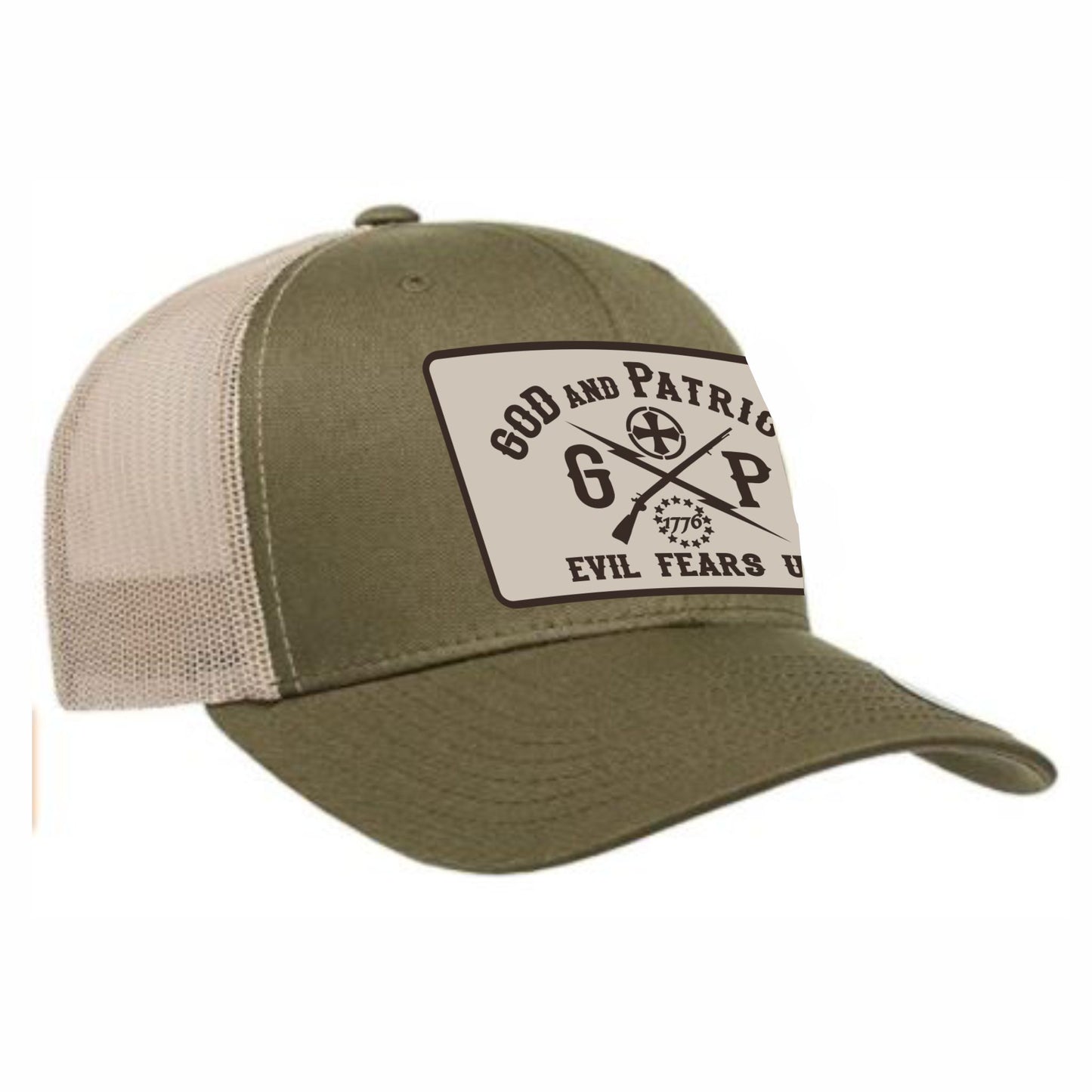 Patriotic YP Classics Trucker Cap Moss Green / Khaki Mesh