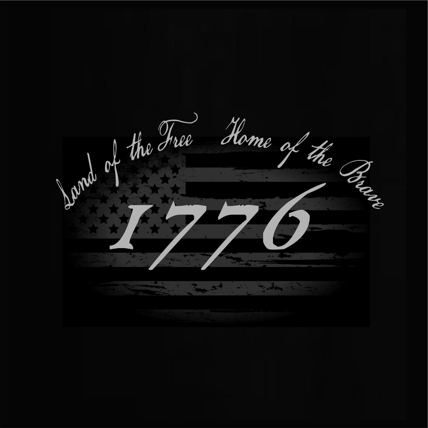 1776 Land Of The Free Home Of The Brave Women's Patriotic T-Shirt (black)