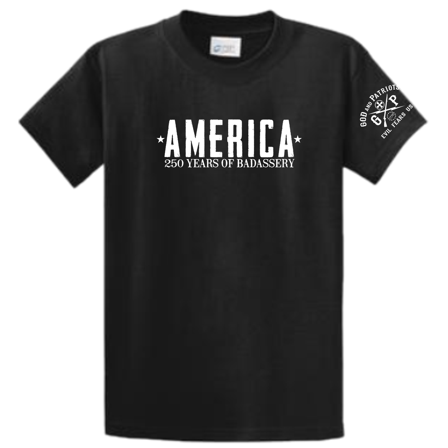 America 250 Years Of Badassery Men's Patriotic T-Shirt (black)