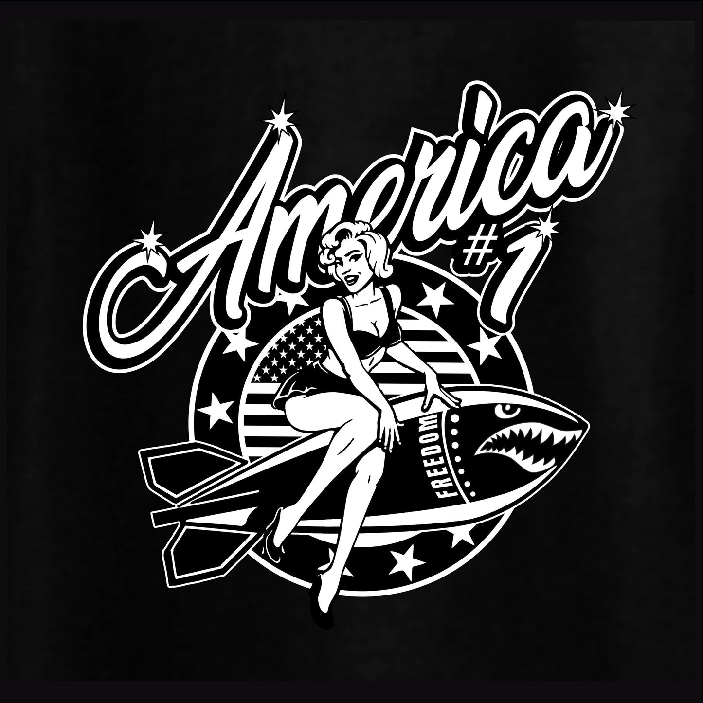 America #1 Freedom Bomb Men's Patriotic T-Shirt (black)