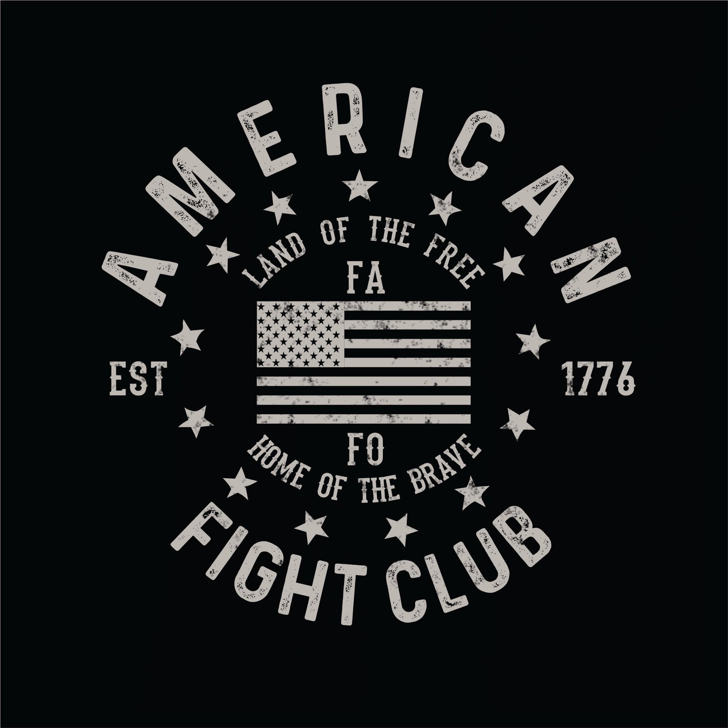 American Fight Club Men's Patriotic T-Shirt (black)
