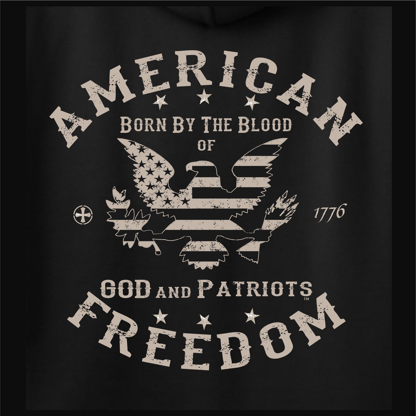 American Freedom Born By The Blood Eagle Patriotic Zip-Up Hoodie