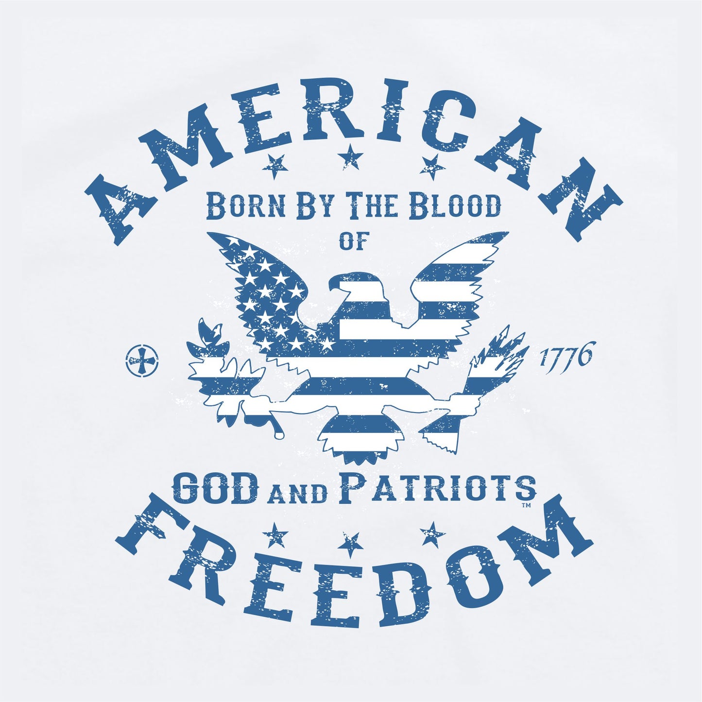 American Freedom Stars And Stripes Eagle Patriotic T-Shirt (white)