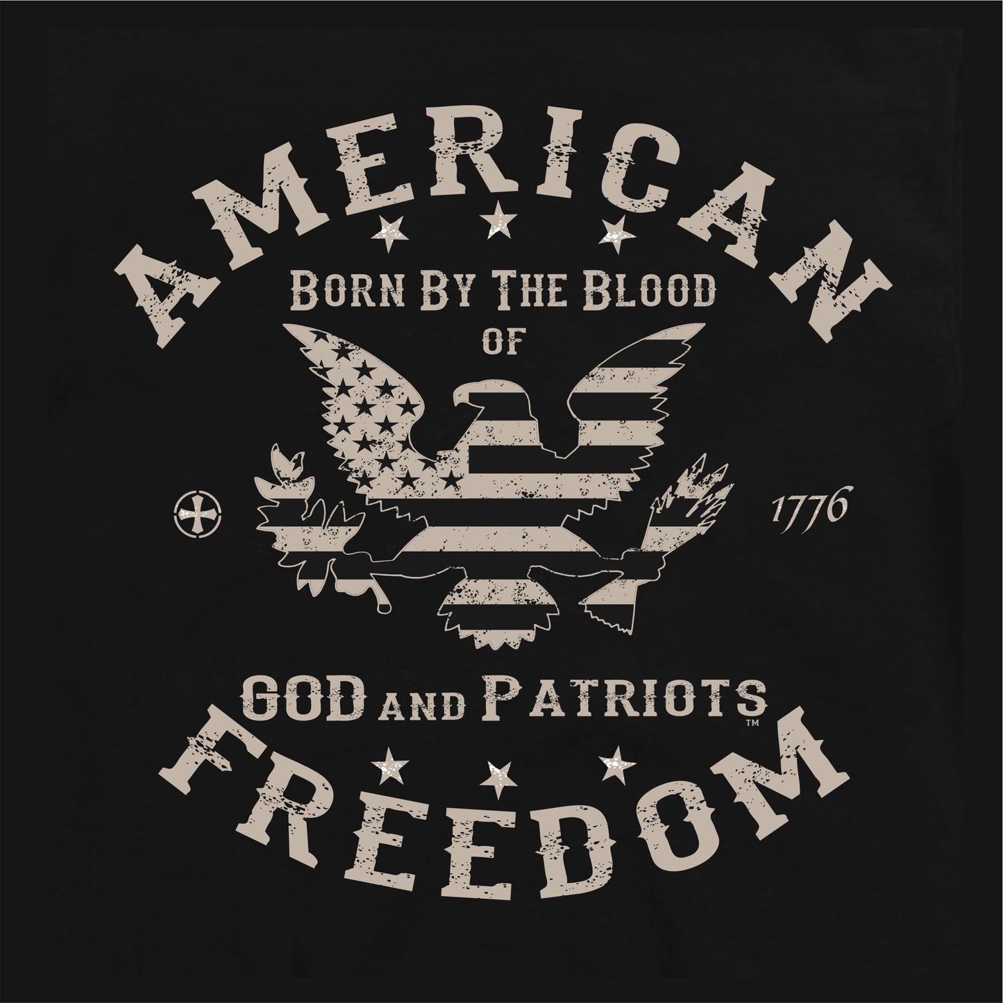 American Freedom Stars And Stripes Eagle Patriotic T-Shirt (black)