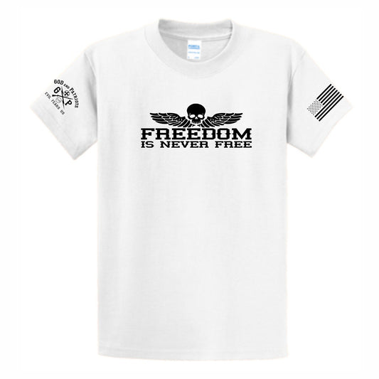 Freedom Is Never Free Men's Patriotic T-Shirt (white)