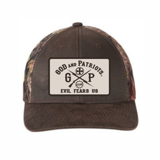 God And Patriots Patriotic Mesh Trucker Cap Brown / Camo Mesh
