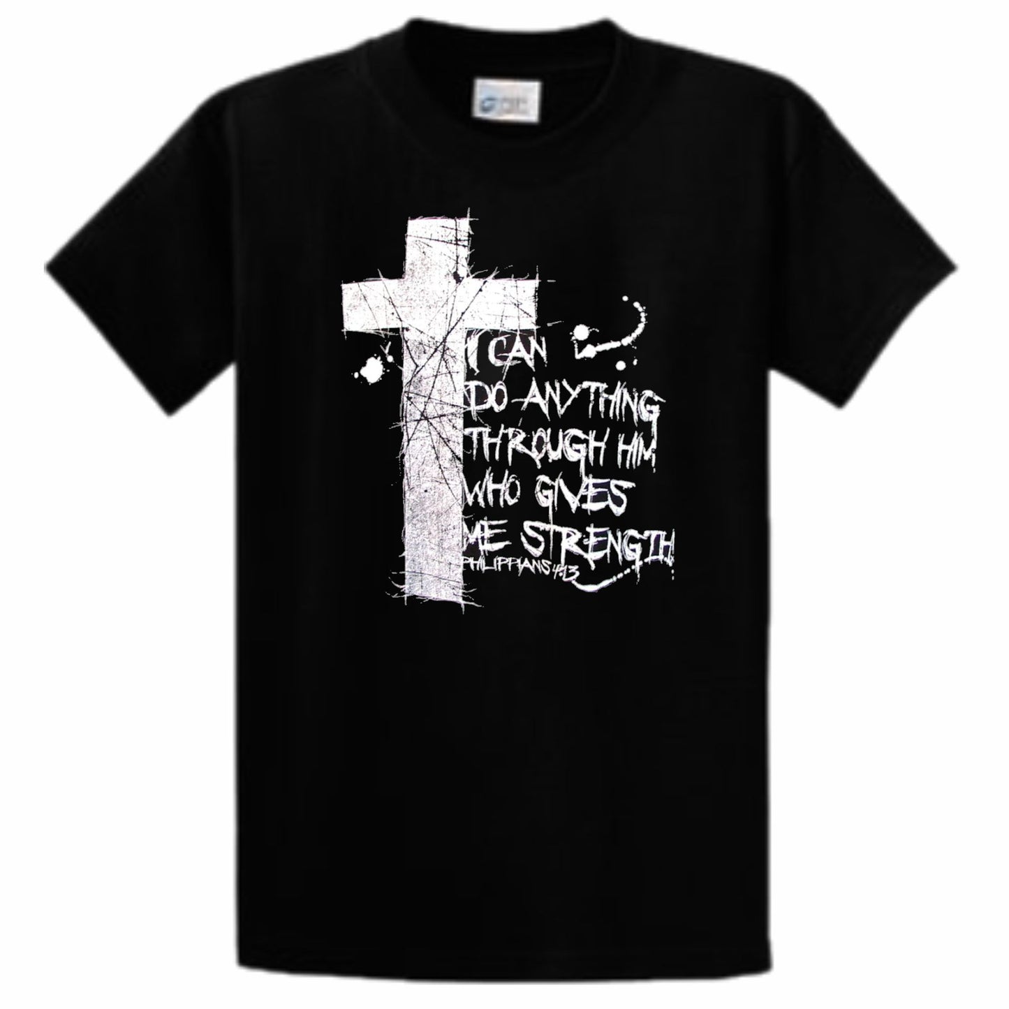 I Can Do Anything Through Him Men's Christian T-Shirt (black)
