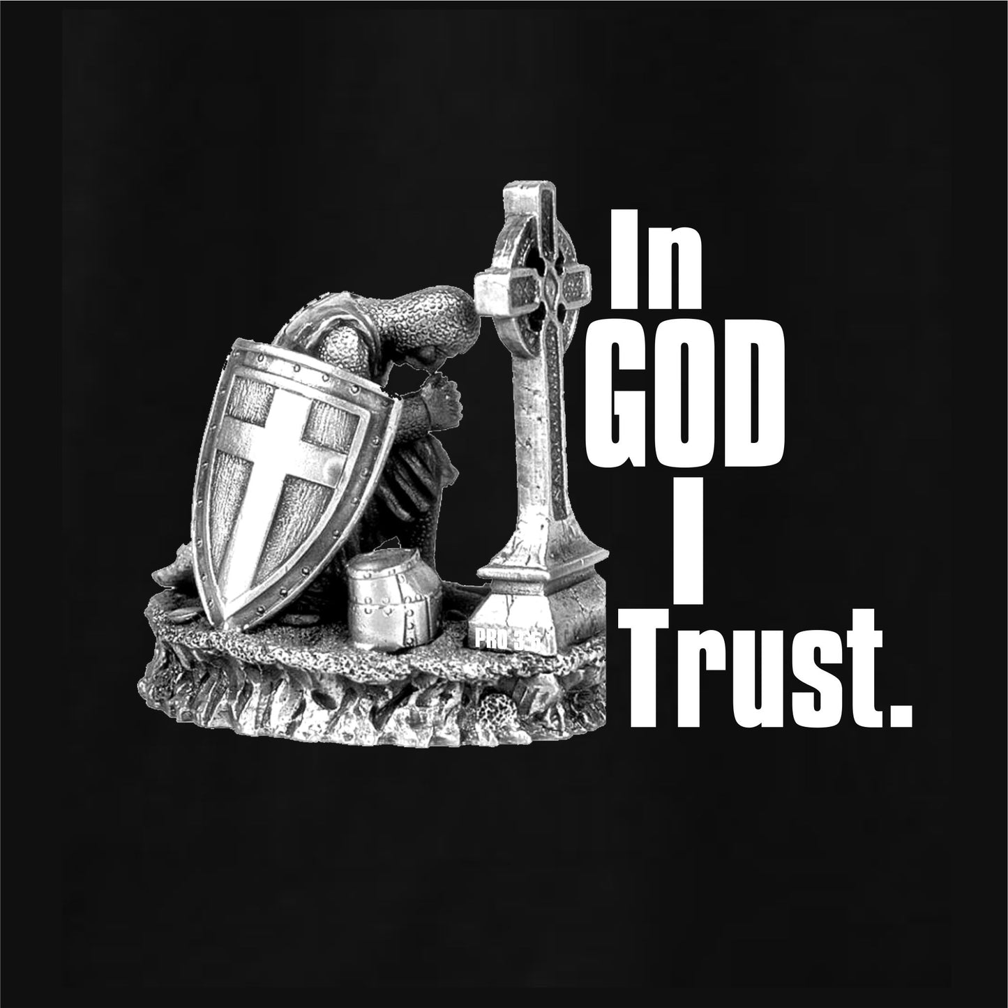 In God I Trust Kneeling Warrior Men's Long Sleeve T-Shirt