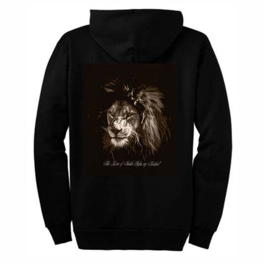The Lion Of Judah Fights My Battles Christian Zip-Up Hoodie