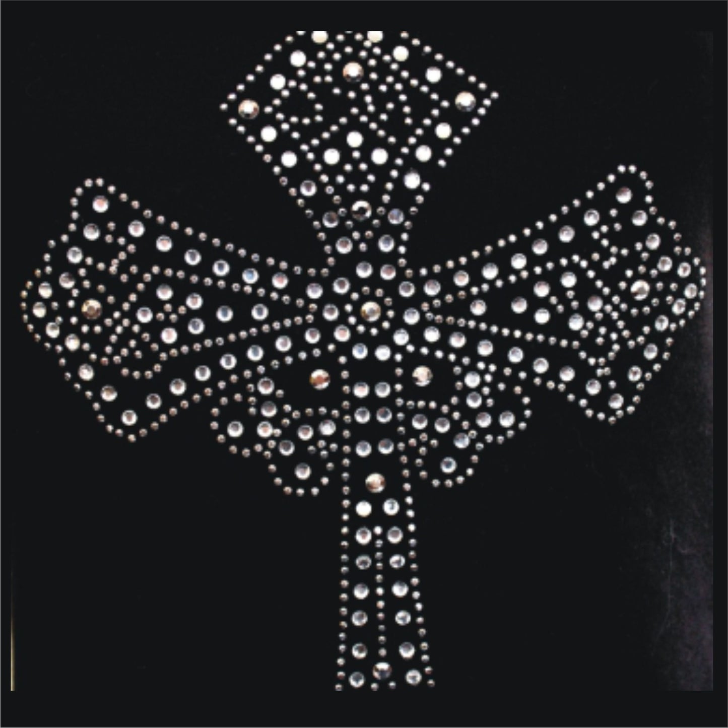 Rhinestone Bling Cross Women's Christian Scoop Neck T-Shirt (black)