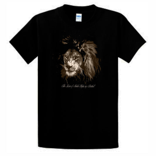 The Lion Of Judah Fights My Battles Men's Christian T-Shirt (black)