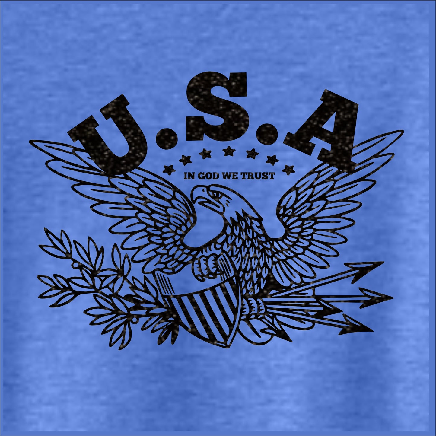 USA Eagle Seal In God We Trust Women's Patriotic V Neck T-Shirt (blue)