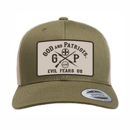 Patriotic YP Classics Trucker Cap Moss Green / Khaki Mesh